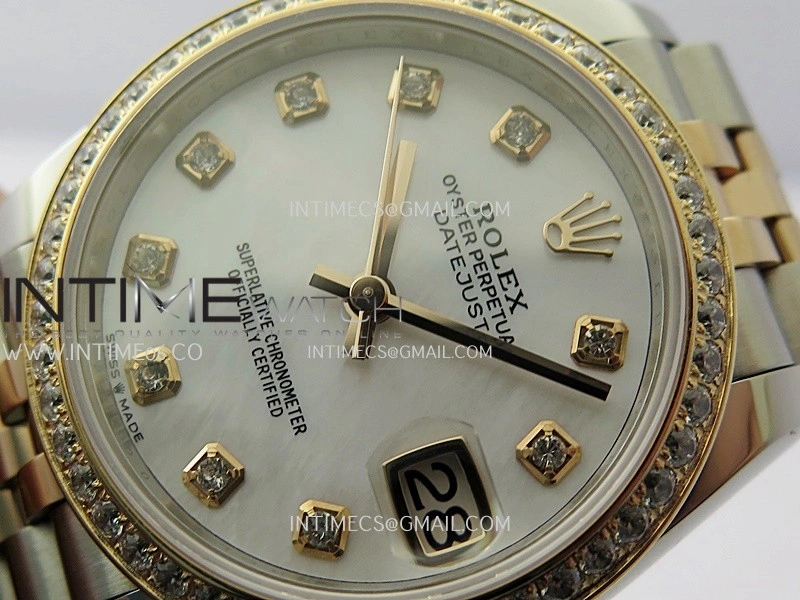 DateJust 31mm 904L SS RG AR+F Best Edition White MOP Dial Diamond Marker On 904L RG SS Jubilee Bracelet A2236