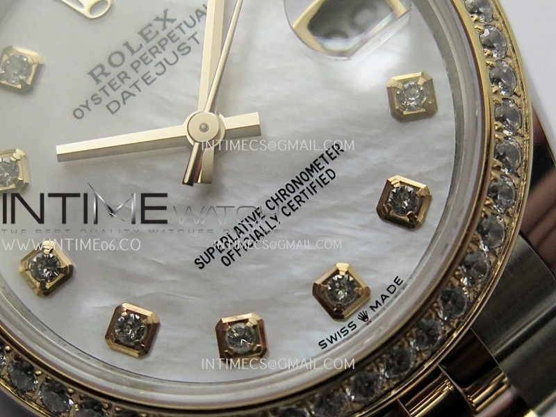 DateJust 31mm 904L SS RG AR+F Best Edition White MOP Dial Diamond Marker On 904L RG SS Jubilee Bracelet A2236