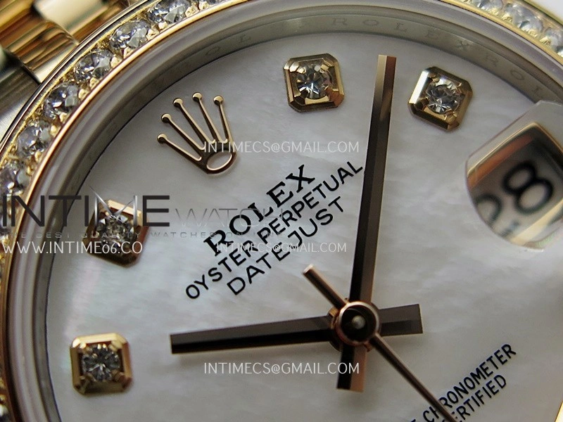 DateJust 31mm 904L SS RG AR+F Best Edition White MOP Dial Diamond Marker On 904L RG SS Jubilee Bracelet A2236