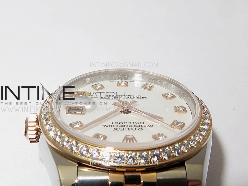 DateJust 31mm 904L SS RG AR+F Best Edition White MOP Dial Diamond Marker On 904L RG SS Jubilee Bracelet A2236