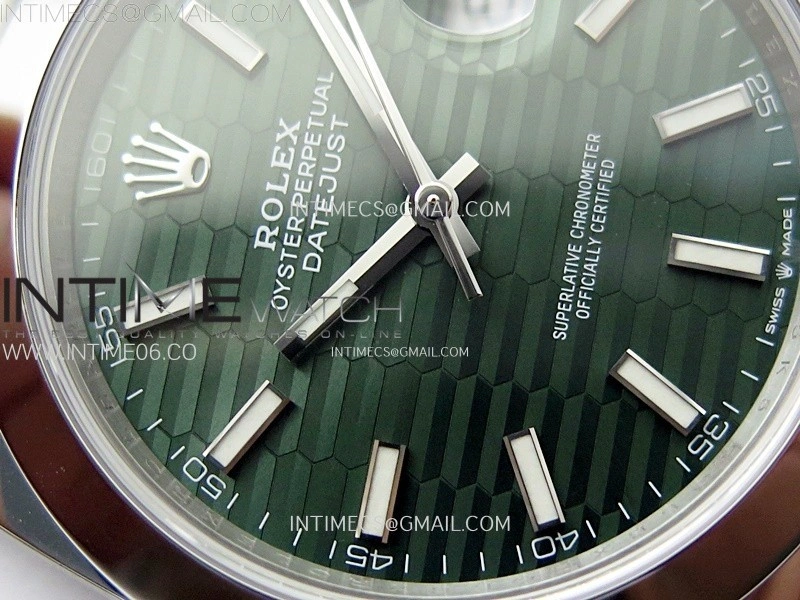 DateJust 41mm 126300 904 SS AR+F V2 1:1 Best Edition Fluted Green Dial Sticks Markers on Jubilee Bracelet DD3235