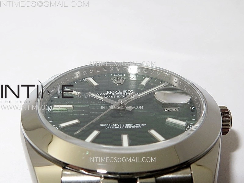 DateJust 41mm 126300 904 SS AR+F V2 1:1 Best Edition Fluted Green Dial Sticks Markers on Jubilee Bracelet DD3235