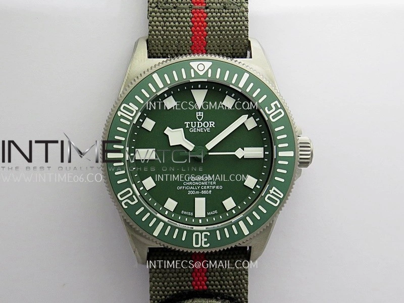Pelagos FXD Green Ceramic Bezel Ti M+F 1:1 V4 Best Edition Green Dial On Green Nylon Strap