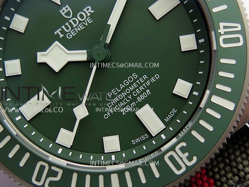 Pelagos FXD Green Ceramic Bezel Ti M+F 1:1 V4 Best Edition Green Dial On Green Nylon Strap