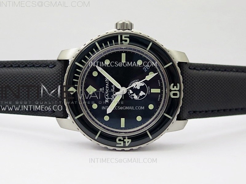 Fifty Fathoms 5008-11B40-52A SS ZF 1:1 Best Edition Blue Dial on Blue Nylon Strap A1151