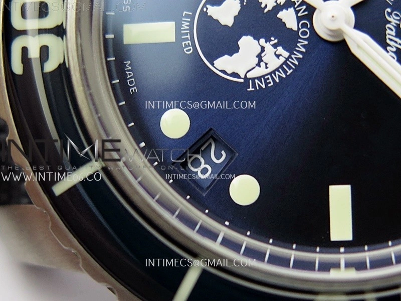 Fifty Fathoms 5008-11B40-52A SS ZF 1:1 Best Edition Blue Dial on Blue Nylon Strap A1151