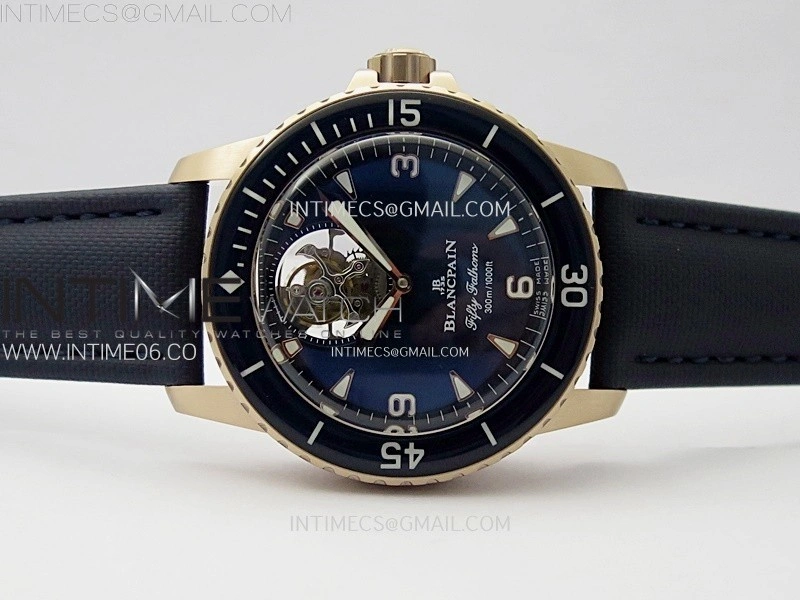 Fifty Fathoms RG YSF Best Edition Blue Dial on Blue Sail-canvas Strap Asian Tourbillon