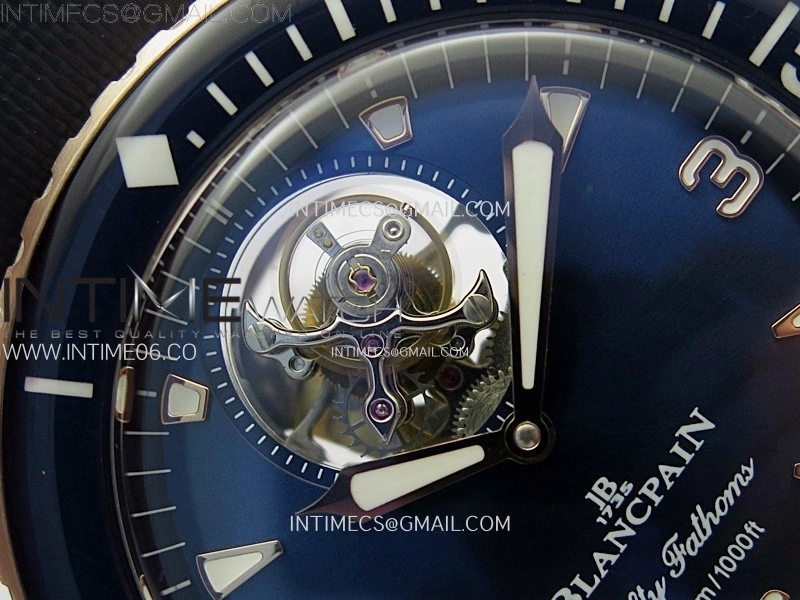 Fifty Fathoms RG YSF Best Edition Blue Dial on Blue Sail-canvas Strap Asian Tourbillon