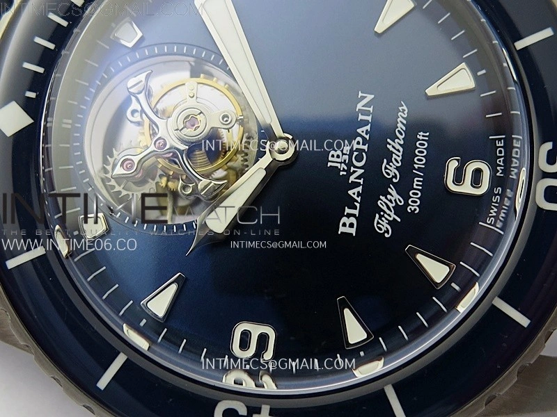 Fifty Fathoms SS YSF Best Edition Blue Dial on Blue Sail-canvas Strap Asian Tourbillon