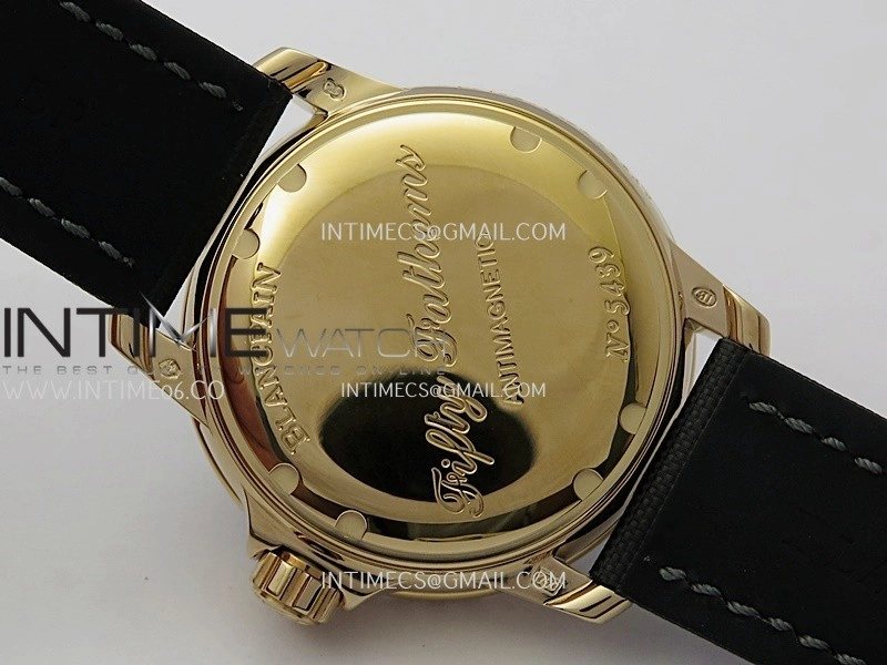 Fifty Fathoms RG ZF 1:1 Best Edition Black Dial On Black Sail-canvas Strap A2836