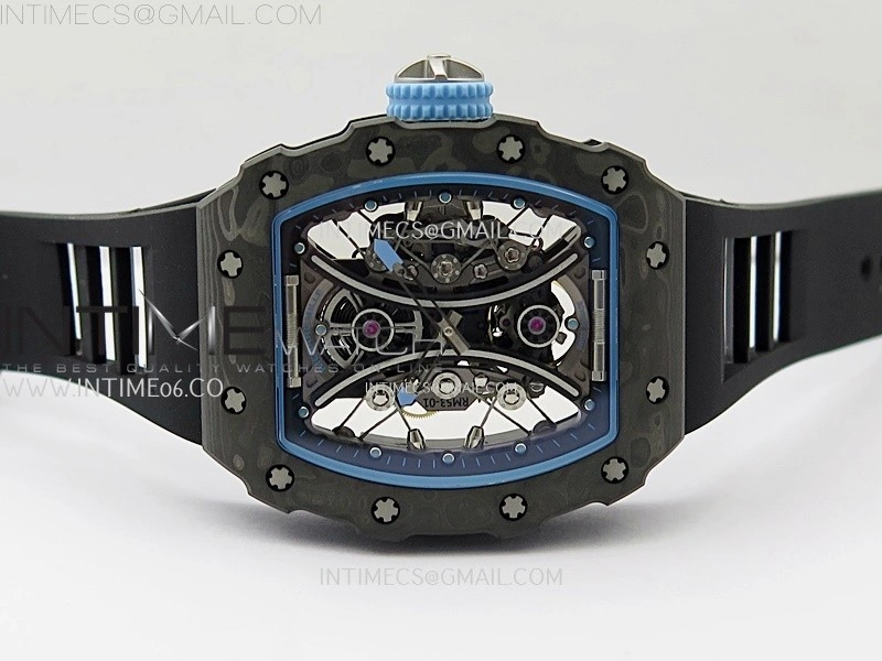 RM053-01 Real Forge Carbon JBF Best Edition Skeleton Dial on Black Rubber Strap Asian Movement