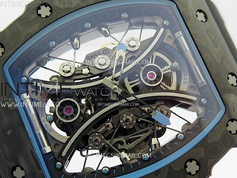 RM053-01 Real Forge Carbon JBF Best Edition Skeleton Dial on Black Rubber Strap Asian Movement