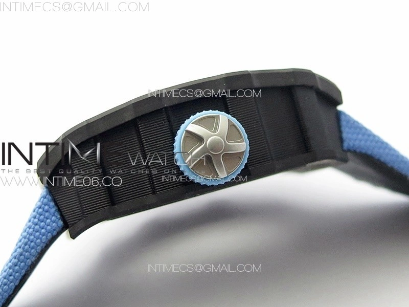 RM053-01 Real Forge Carbon YSF Best Edition Skeleton Dial on Blue Nylon Strap Asian Tourbillon