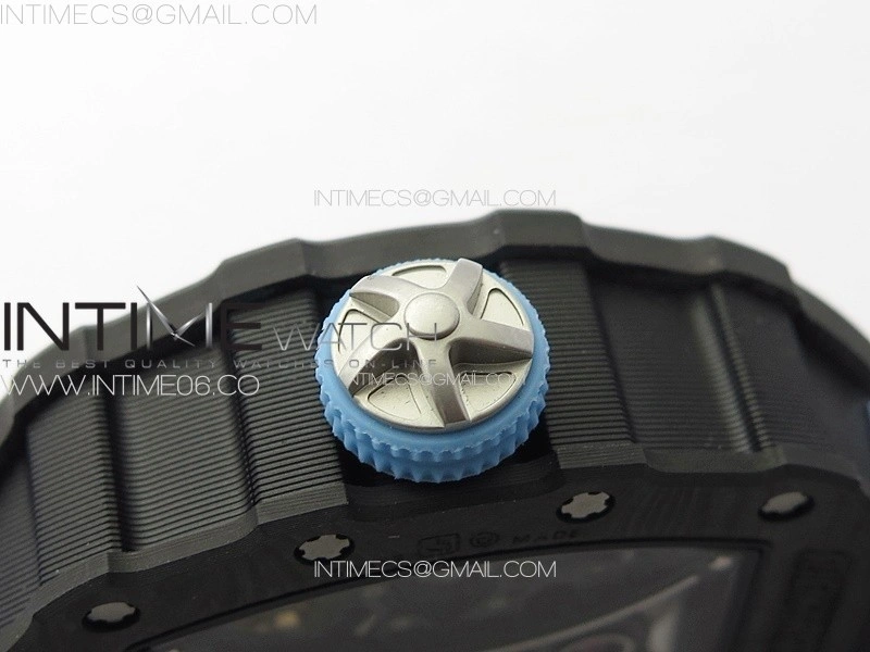 RM053-01 Real Forge Carbon YSF Best Edition Skeleton Dial on Blue Nylon Strap Asian Tourbillon
