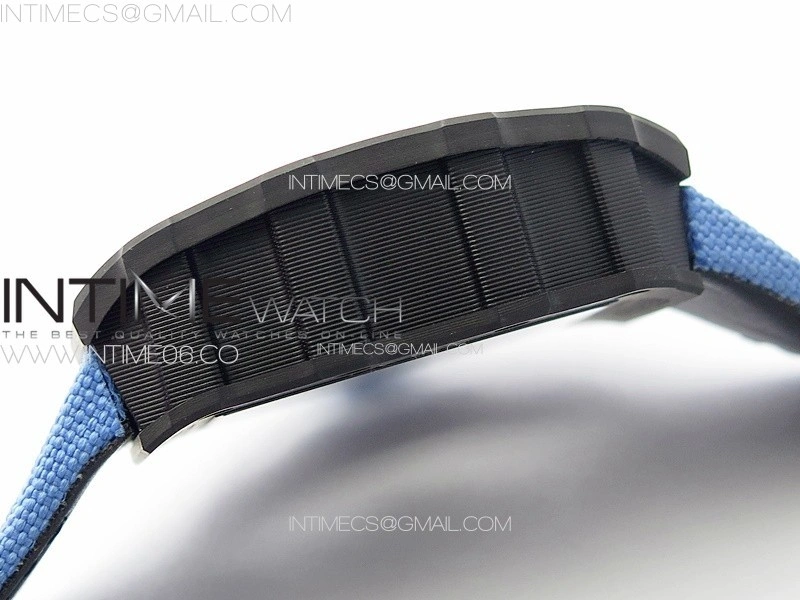 RM053-01 Real Forge Carbon YSF Best Edition Skeleton Dial on Blue Nylon Strap Asian Tourbillon