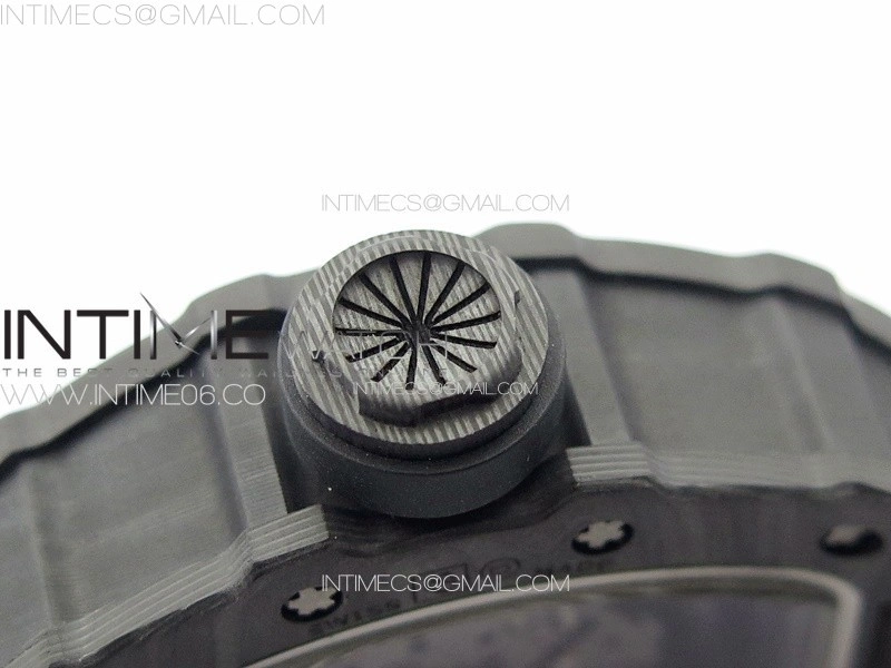 RM035-02 Forged Carbon Case KUF Best Edition Black Crown on Black Rubber Strap MIYOTA8215