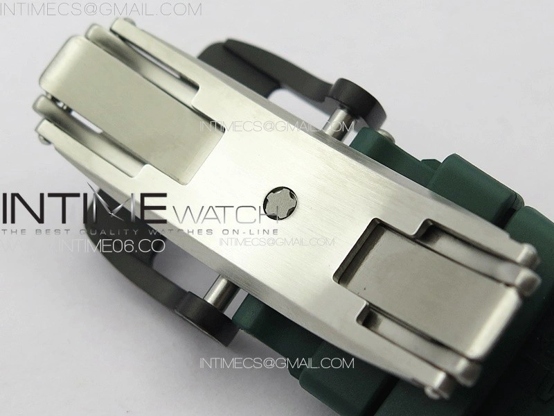 RM035-01 Forged Carbon Case KUF Best Edition Black Crown on Green Rubber Strap MIYOTA8215