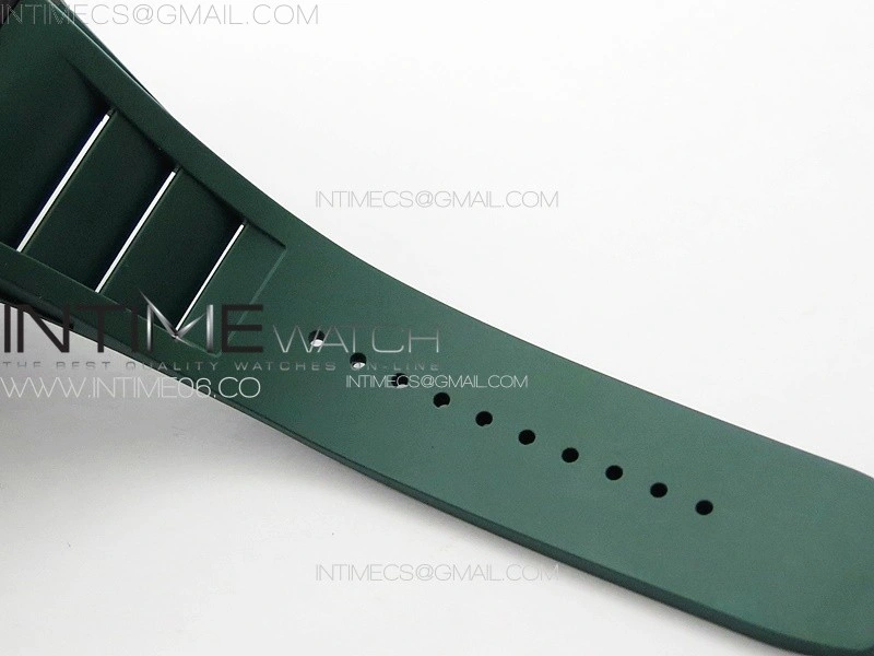 RM035-01 Forged Carbon Case KUF Best Edition Black Crown on Green Rubber Strap MIYOTA8215