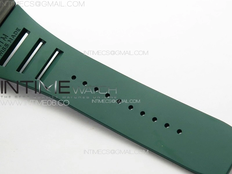 RM035-01 Forged Carbon Case KUF Best Edition Black Crown on Green Rubber Strap MIYOTA8215
