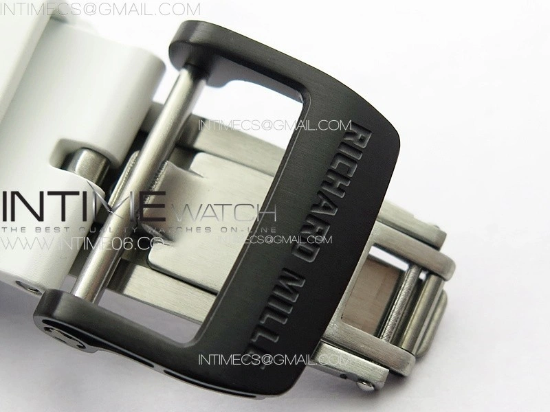 RM035-01 Forged Carbon Case KUF Best Edition White Crown on White Rubber Strap MIYOTA8215