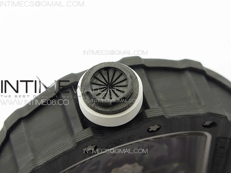 RM035-02 Forged Carbon Case KUF Best Edition White Crown on White Rubber Strap MIYOTA8215