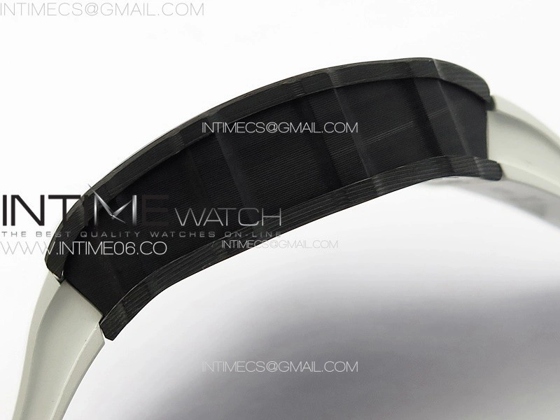 RM035-02 Forged Carbon Case KUF Best Edition White Crown on White Rubber Strap MIYOTA8215
