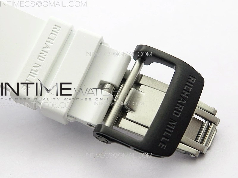 RM035-02 Forged Carbon Case KUF Best Edition White Crown on White Rubber Strap MIYOTA8215