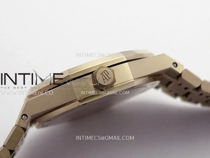 Royal Oak 41mm 15500 RG APSF Free Sprung 1:1 Best Edition Black Textured Dial On RG Bracelet Super Clone A4302
