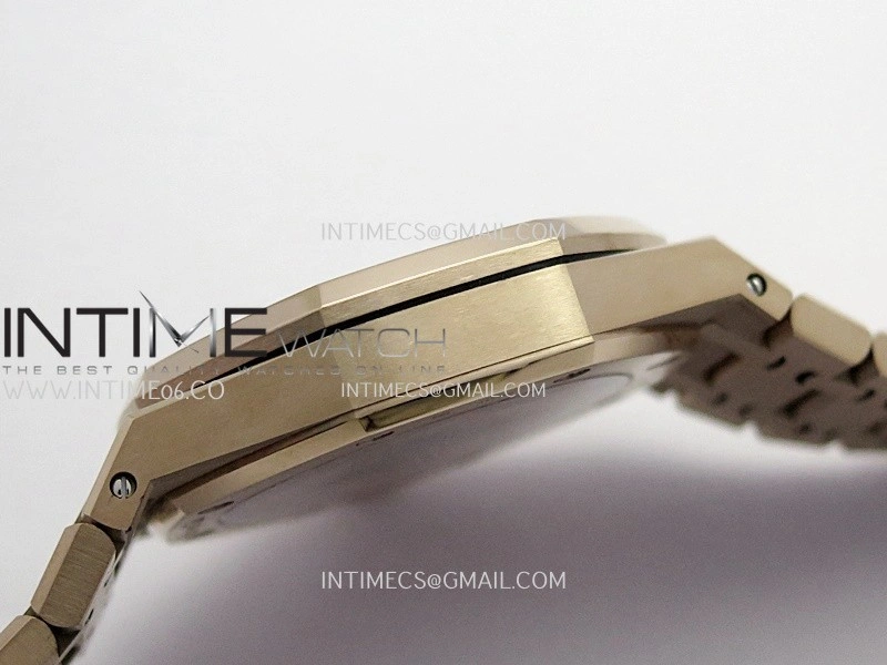 Royal Oak 41mm 15500 RG APSF Free Sprung 1:1 Best Edition Black Textured Dial On RG Bracelet Super Clone A4302