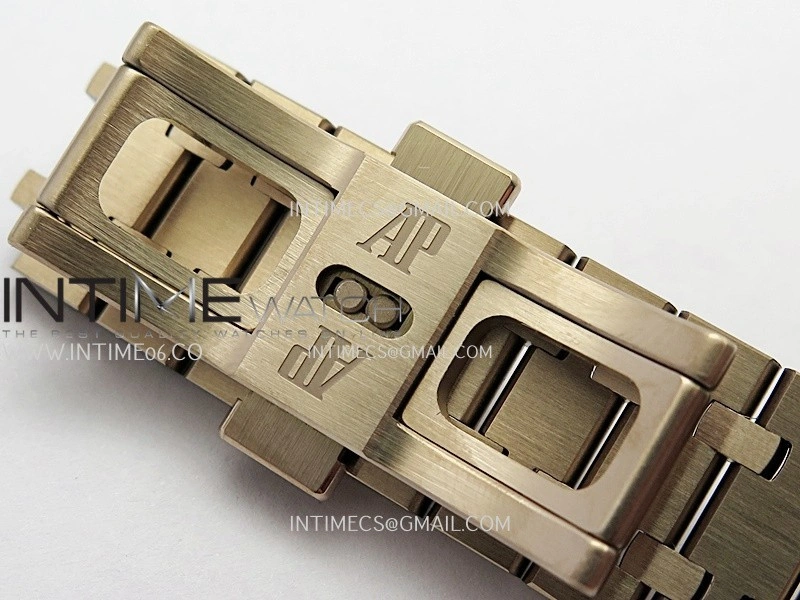 Royal Oak 41mm 15500 RG APSF Free Sprung 1:1 Best Edition Black Textured Dial On RG Bracelet Super Clone A4302
