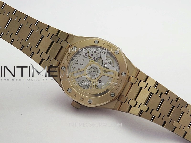 Royal Oak 41mm 15500 RG APSF Free Sprung 1:1 Best Edition Black Textured Dial On RG Bracelet Super Clone A4302