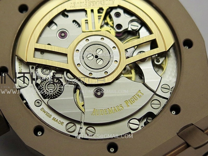 Royal Oak 41mm 15500 RG APSF Free Sprung 1:1 Best Edition Black Textured Dial On RG Bracelet Super Clone A4302