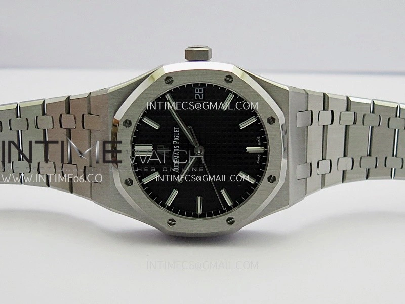 Royal Oak 41mm 15500 SS APSF Free Sprung 1:1 Best Edition Black Textured Dial On SS Bracelet Super Clone A4302