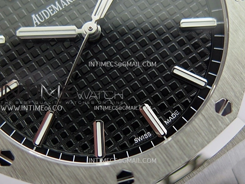 Royal Oak 41mm 15500 SS APSF Free Sprung 1:1 Best Edition Black Textured Dial On SS Bracelet Super Clone A4302