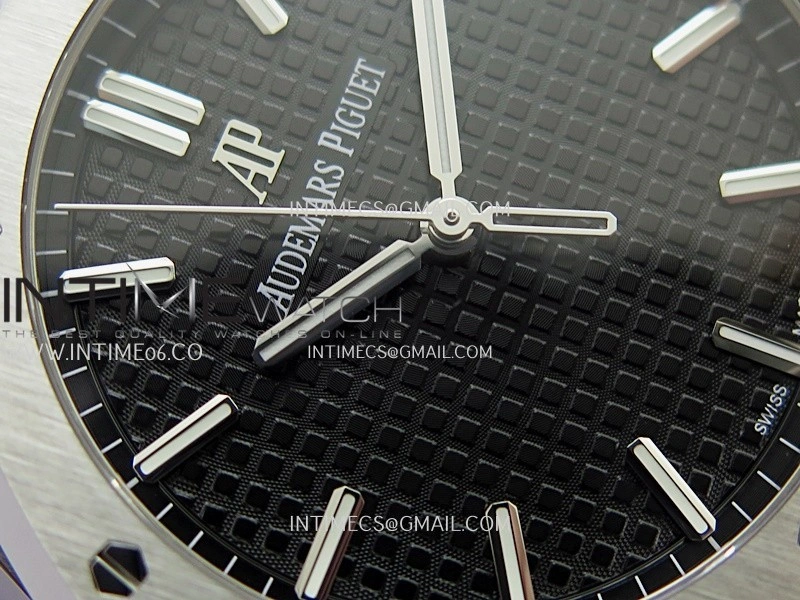 Royal Oak 41mm 15500 SS APSF Free Sprung 1:1 Best Edition Black Textured Dial On SS Bracelet Super Clone A4302