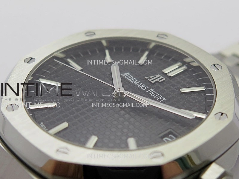 Royal Oak 41mm 15500 SS APSF Free Sprung 1:1 Best Edition Black Textured Dial On SS Bracelet Super Clone A4302