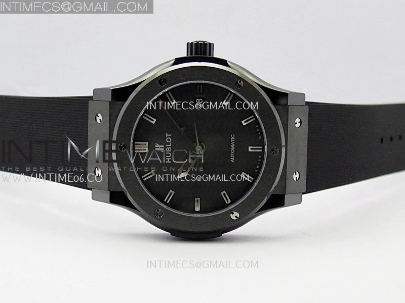 Classic Fusion 42mm Ceramic JJZF 1:1 Best Edition Black Carbon Dial On Black Rubber Strap