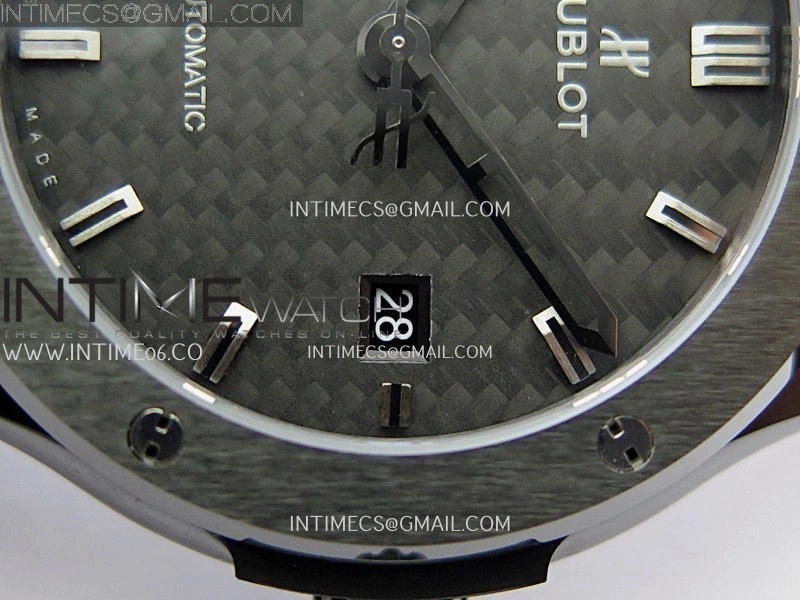 Classic Fusion 42mm Ceramic JJZF 1:1 Best Edition Black Carbon Dial On Black Rubber Strap