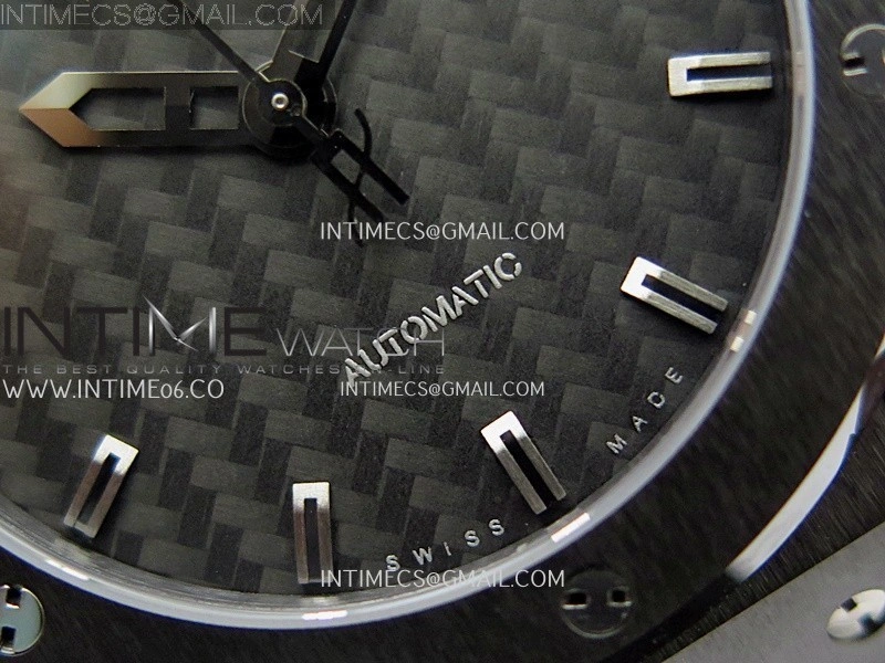 Classic Fusion 42mm Ceramic JJZF 1:1 Best Edition Black Carbon Dial On Black Rubber Strap
