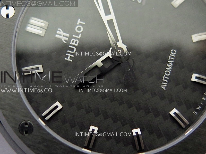 Classic Fusion 42mm Ceramic JJZF 1:1 Best Edition Black Carbon Dial On Black Rubber Strap
