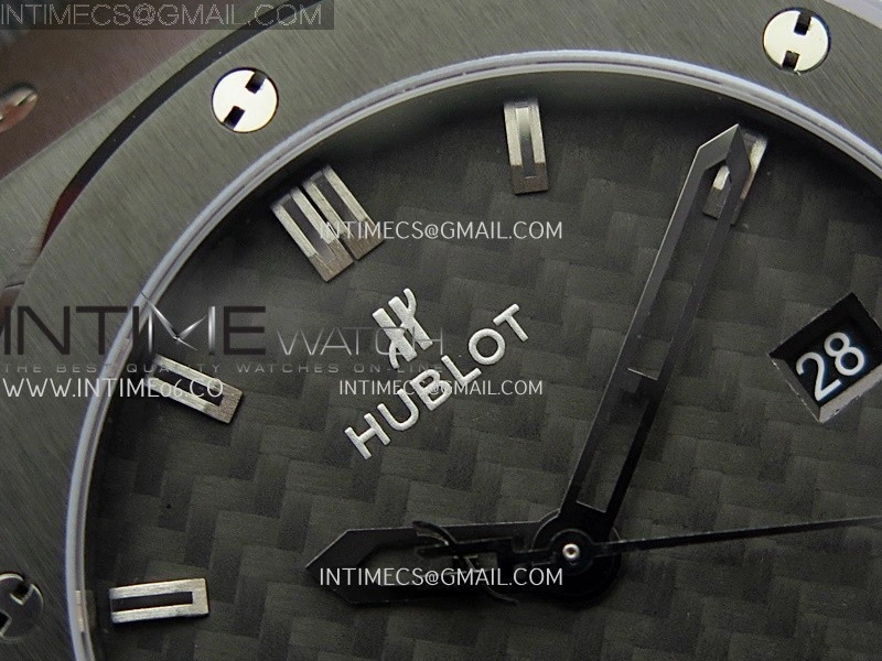 Classic Fusion 42mm Ceramic JJZF 1:1 Best Edition Black Carbon Dial On Black Rubber Strap