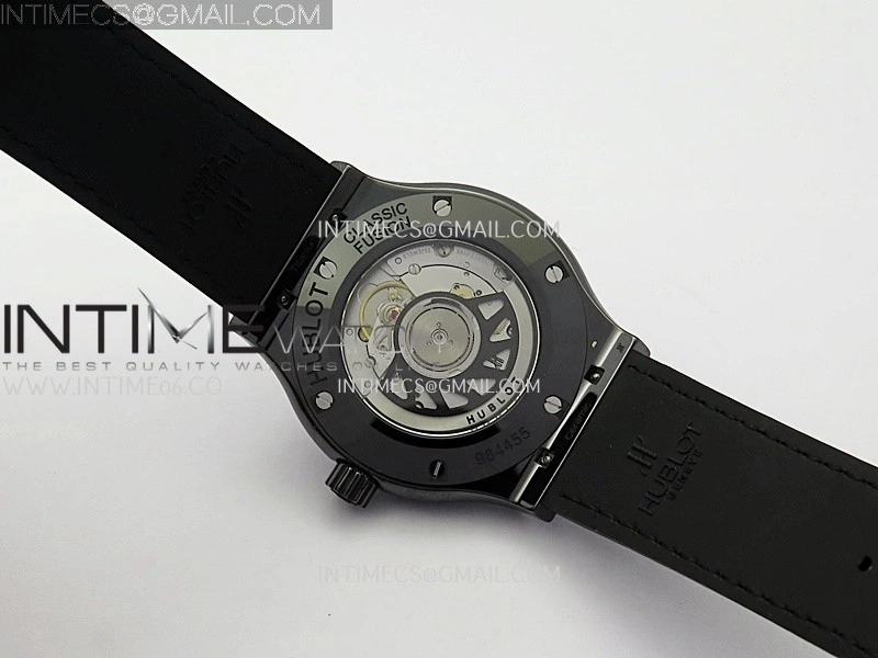 Classic Fusion 42mm Ceramic Diamonds JJZF 1:1 Best Edition Black Dial On Black Gummy Strap