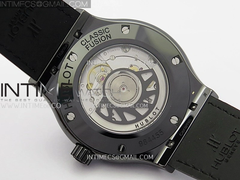 Classic Fusion 42mm Ceramic Diamonds JJZF 1:1 Best Edition Black Dial On Black Gummy Strap