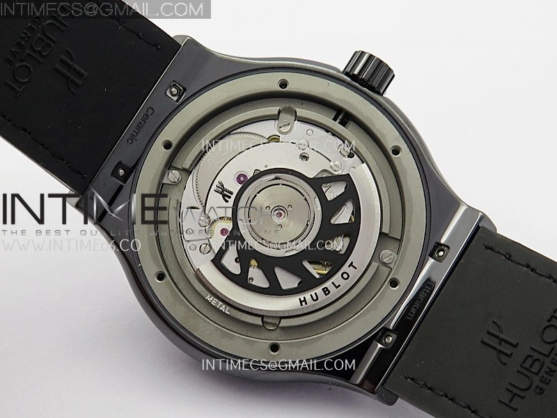 Classic Fusion 42mm Ceramic Diamonds JJZF 1:1 Best Edition Black Dial On Black Gummy Strap