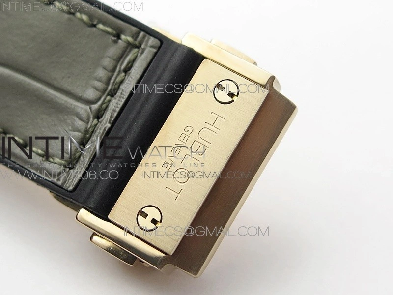 Classic Fusion 42mm RG Paved Diamonds Case Bezel B50F Gray Dial On Gray Gummy Strap A2892