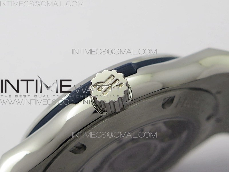 Classic Fusion 42mm SS Paved Diamonds Case Bezel B50F Blue Dial On Blue Gummy Strap A2892