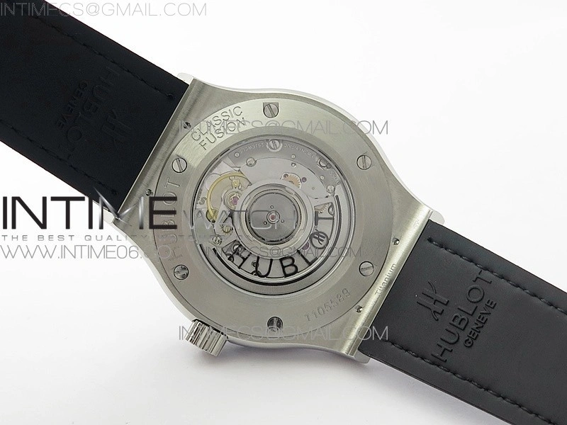 Classic Fusion 42mm SS Paved Diamonds Case Bezel B50F Blue Dial On Blue Gummy Strap A2892