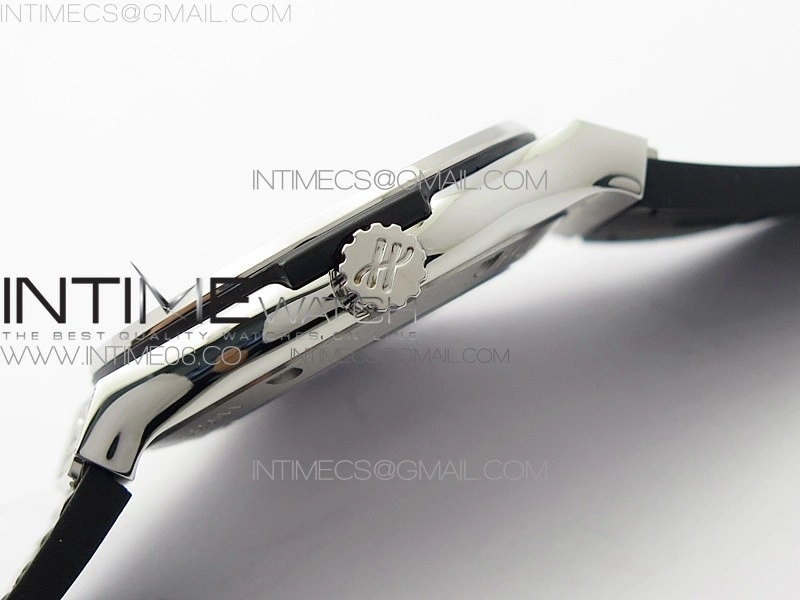Classic Fusion 42mm SS Paved Diamonds Case Bezel B50F Gray Dial On Gray Gummy Strap A2892