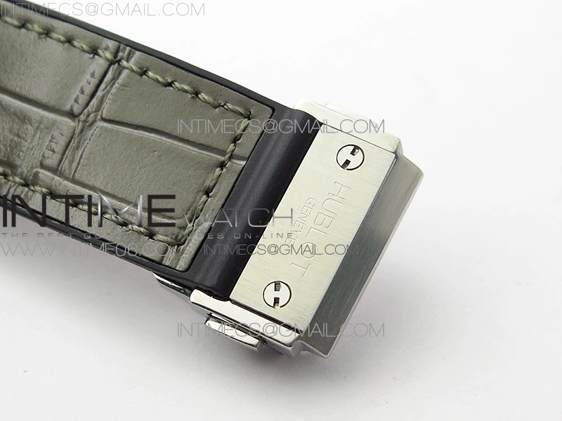 Classic Fusion 42mm SS Paved Diamonds Case Bezel B50F Gray Dial On Gray Gummy Strap A2892