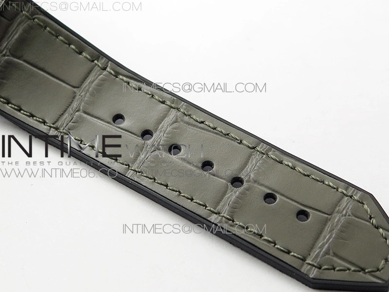 Classic Fusion 42mm SS Paved Diamonds Case Bezel B50F Gray Dial On Gray Gummy Strap A2892